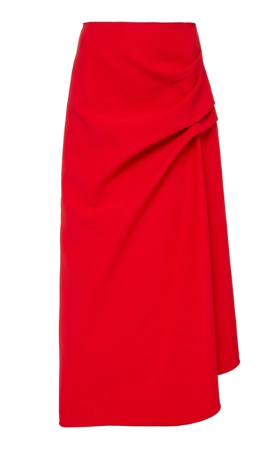 Acler Thistle Gathered Crepe Skirt In Red
