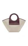 Hereu Net Sustain Cala Large Leather-trimmed Canvas Tote In Purple