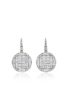 NAM CHO WOMEN'S ROUND 18K WHITE GOLD; SAPPHIRE AND DIAMOND BAGUETTE DROP EARRINGS,826996