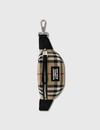 BURBERRY VINTAGE CHECK AND LEATHER BUM BAG CHARM