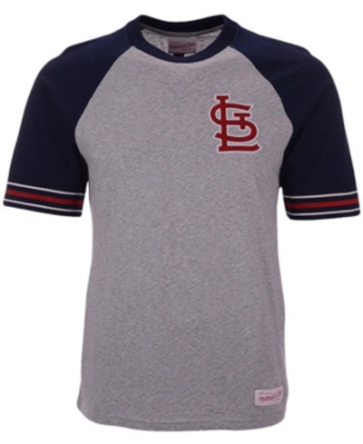 Mitchell & Ness St. Louis Cardinals Men's Team Captain T-shirt In Gray/navy