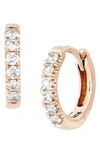 Bony Levy Audrey Diamond Huggie Hoop Earrings In Rose Gold/ Diamond