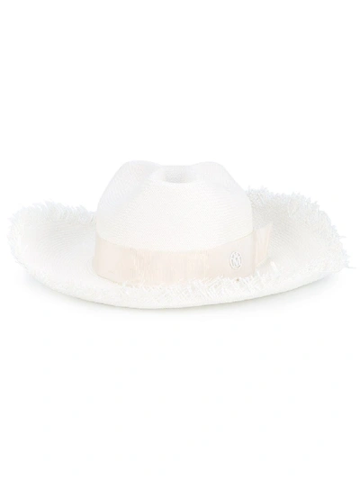 Maison Michel Raw Edge 'lucky' Hat In Neutrals