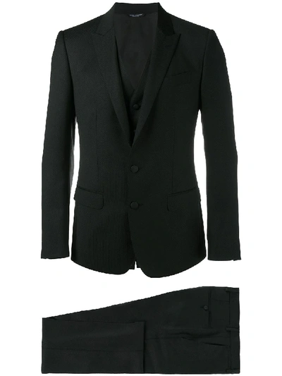 Dolce & Gabbana Three-piece Suit In Black