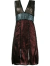 House Of Holland 'chainmail' Paneled Dress In Multicolour