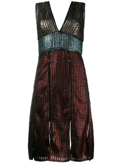 House Of Holland 'chainmail' Paneled Dress In Multicolour