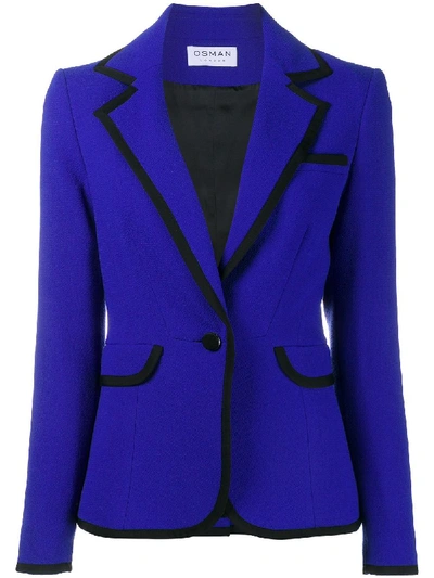 Osman Contrast Trim Jacket In Blue