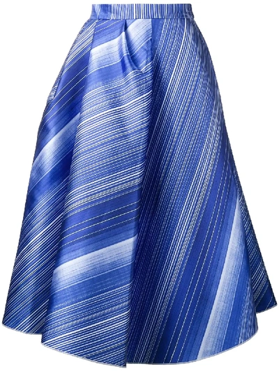 Vika Gazinskaya Striped A-line Skirt In Blue