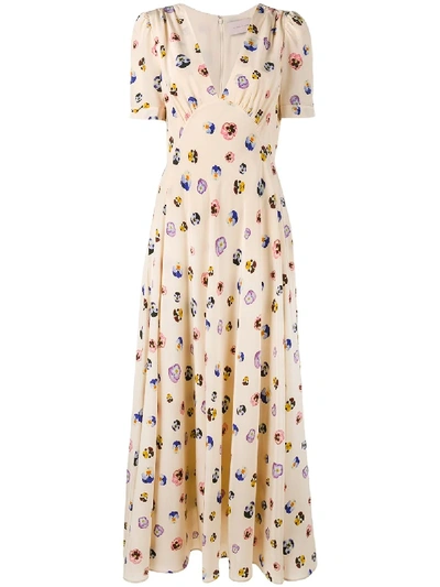 Christopher Kane Ditsy Floral Print Dress In Neutrals