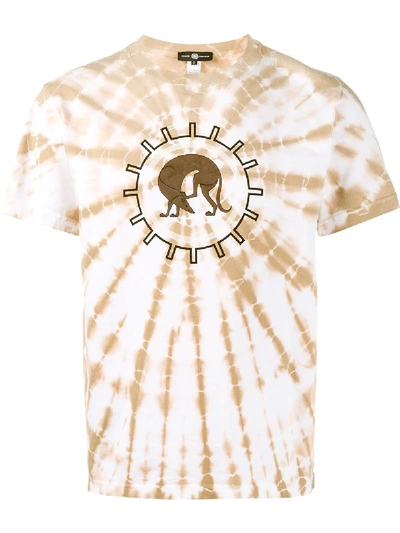 Edward Crutchley Dog Print Tie Dye T-shirt In Neutrals