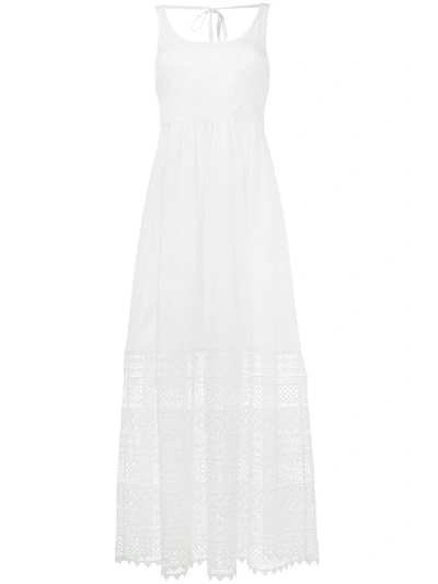 N°21 Sleeveless Macrame Lace Dress In White