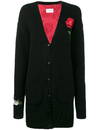 Magda Butrym Rose Embellished Cashemere Cardigan In Black