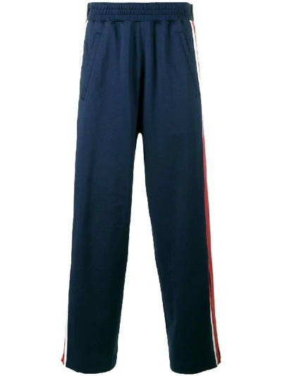 Facetasm Stripe Track Trousers In Blue