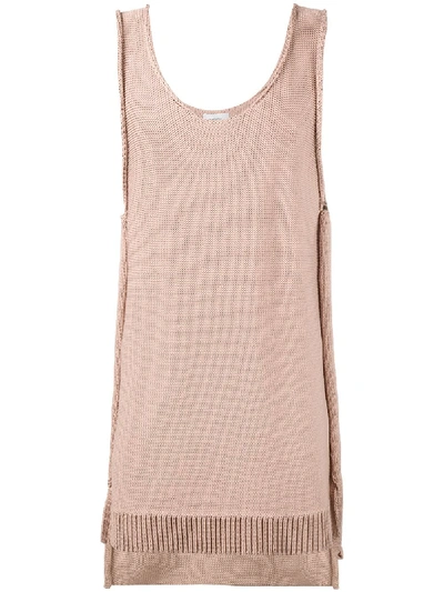 Ex Infinitas Knitted Tank Top In Neutrals