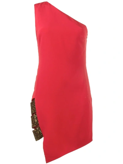 Haney Georgia One-shoulder Dress In Red