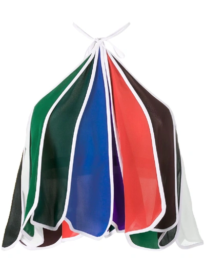 Rosie Assoulin Rainbow Halter Neck Top In Multicolour