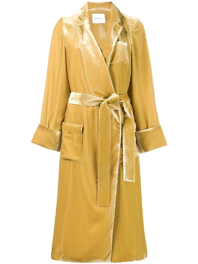Racil Backstage Belted Coat In Yellow