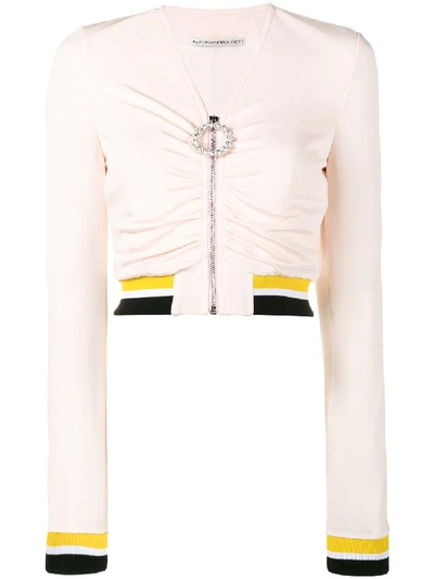 Alessandra Rich V-neck Tracksuit Top In Pink