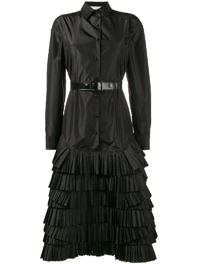 Olivier Theyskens Shirt Dress With Taffeta Skirt In Black