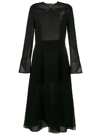 Olivier Theyskens Chiffon Mid-length Dress In Black