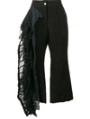 BY WALID LACE-FRILL CROPPED TROUSERS