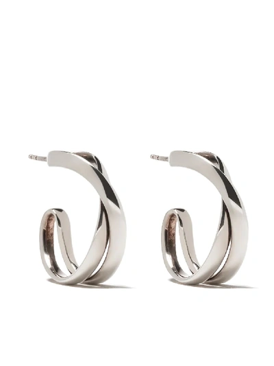 Georg Jensen Sterling Silver Infinity Hoop Earrings In Silver Color