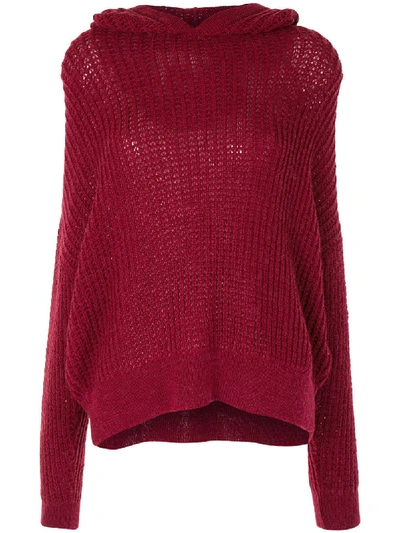 Iro Hooded Knit Jumper In Red