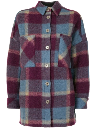 Iro Long-sleeved Check Print Jacket In Blue