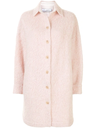Iro Midi Tweed Overcoat In Pink