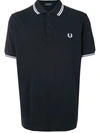 Fred Perry Embroidered-logo Short-sleeved Polo Shirt In Blue