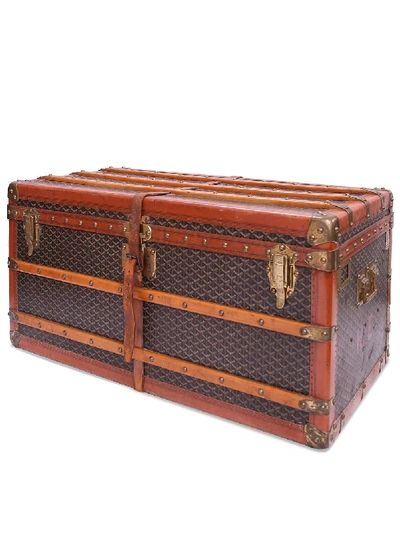 Pre-owned Goyard Large Mail Trunk In Brown