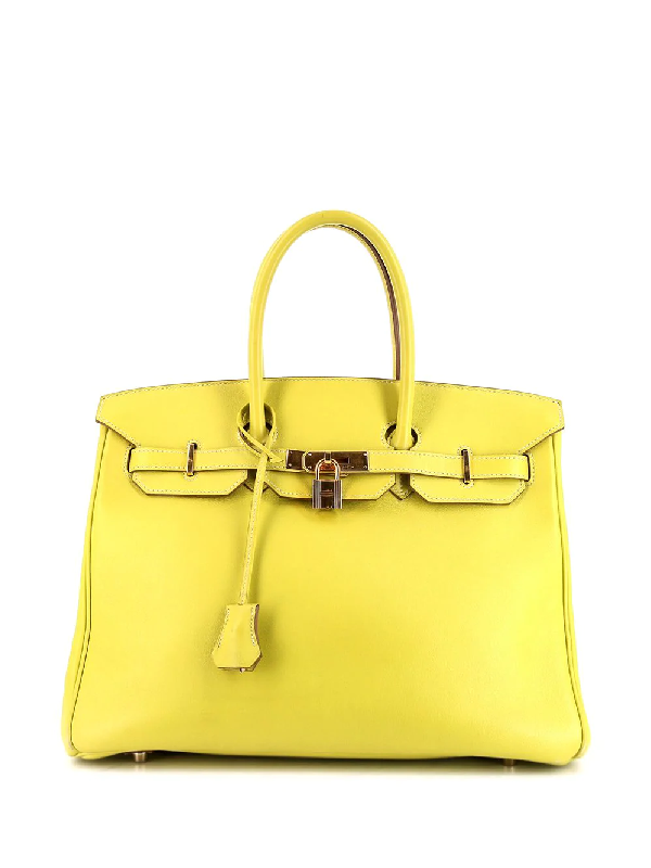 Pre-Owned Hermes Pre-owned Birkin 35 Tote Bag In Yellow | ModeSens