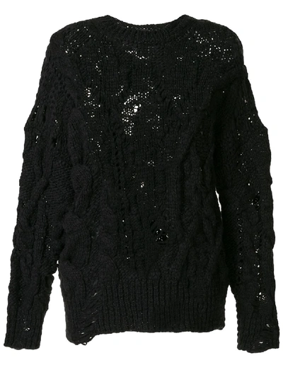 Iro Distressed Knit Jumper In Black