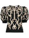 ALEXANDER MCQUEEN INTARSIA JEWELLERY KNITTED BLOUSE