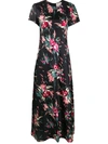 La Doublej Floral Swing Twill Silk Dress In Breezy Nero