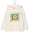 Gucci White Sweatshirt With Frontal Print In Neutrals