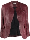ZADIG & VOLTAIRE CRINKLE-EFFECT BAND COLLAR JACKET