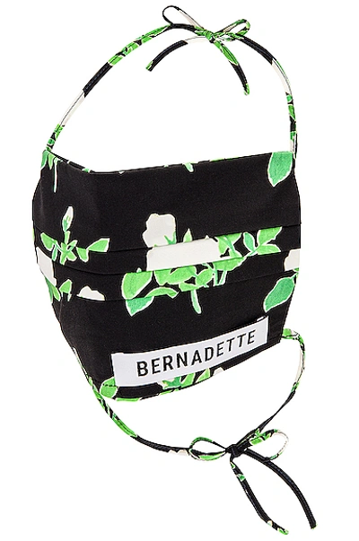 Bernadette Mask In White Painted Rose On Black