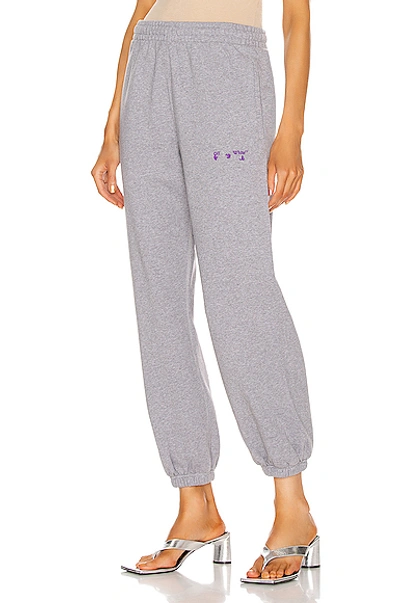 Off-white Slim Logo Sweatpants Light Grey In Light Grey & Violet
