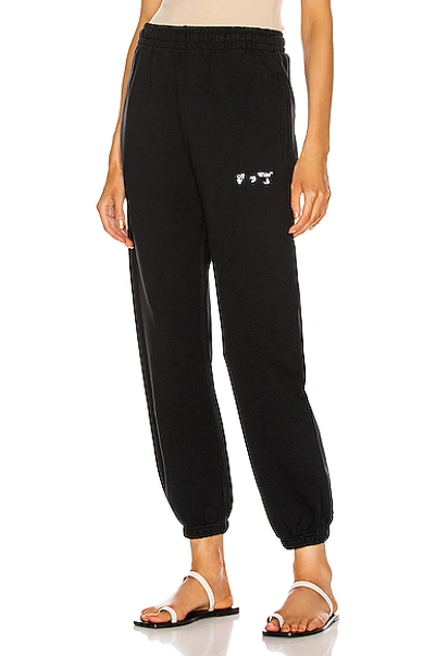 Off-white Logo-print Tapered Track Pants In Black