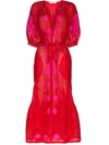 VITA KIN Red And Fuchsia Shalimar Belted Dress,DM-0084/SHL-1 PF20