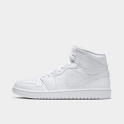 Nike Jordan Air 1 Mid Casual Shoes In White/white/white