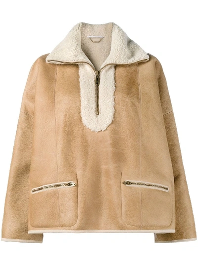 Chloé Shearling Aviator Jacket In Nude