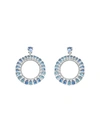 NINA RUNSDORF 18KT WHITE GOLD CLAIR DE LUNE MOONSTONE AND DIAMOND FRONTAL HOOPS