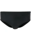 Dsquared2 Black Swimming Trunks With Rear Maple Leaf Print In Black