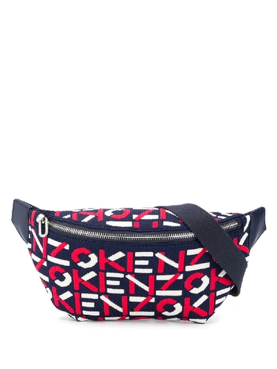 Kenzo Knitted Logo Belt Bag In Red