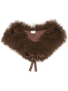 P.A.R.O.S.H SHEARLING RIBBON TIE SCARF