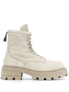 EYTYS SQUARE-TOE LEATHER LACE-UP BOOTS