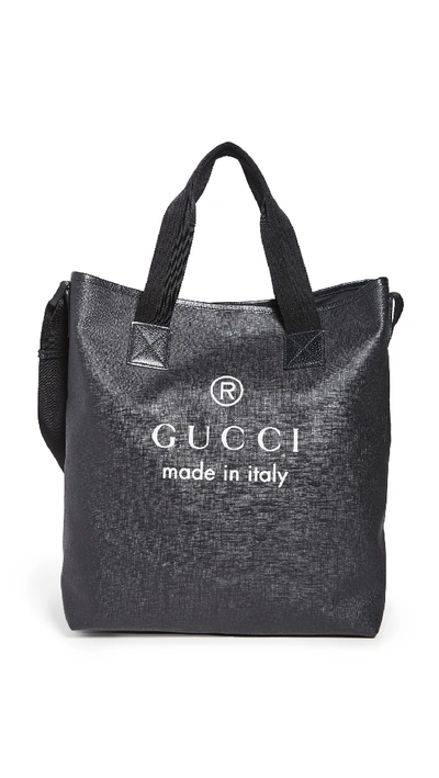 What Goes Around Comes Around Gucci Canvas Tote In Black