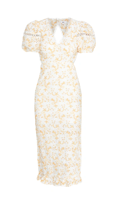 Rahi Perrie Midi Dress In White/gold